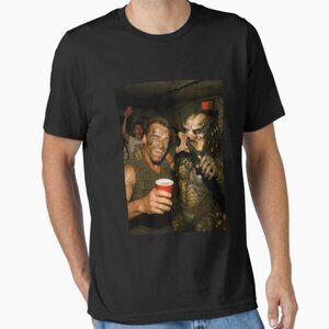 Arnold & Alien Party Graphic T-Shirt, Funny Movie Meme Tee